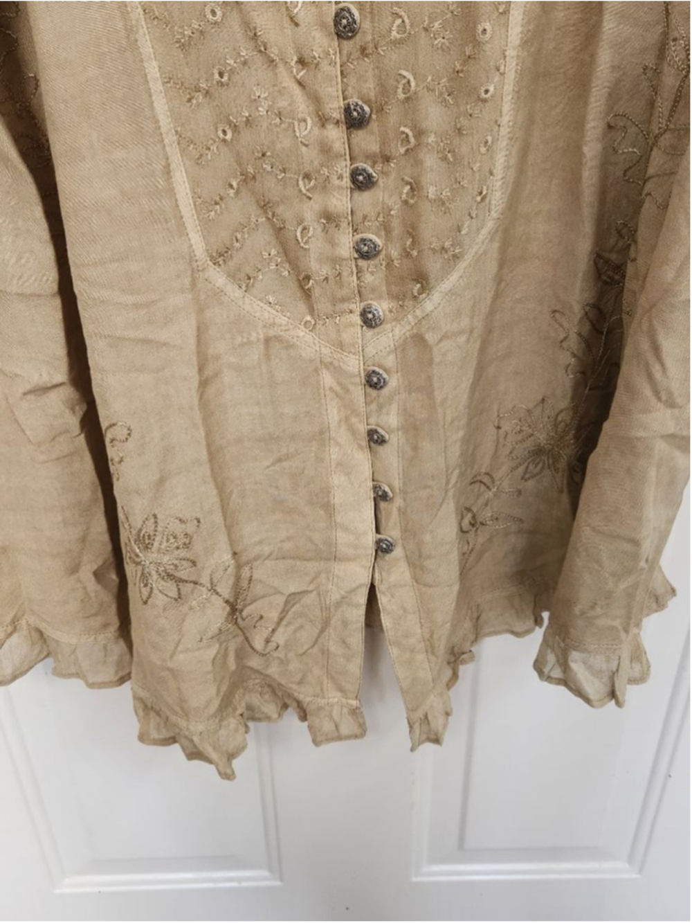 Roaman Beige Embroidered Tunic Top Plus Size 22W - Picture 7 of 11